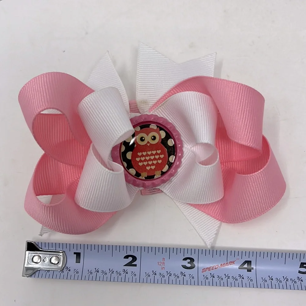 DISNEY HAIR BOW BUNDLE OF 6 OWL HELLO KITTY DISNEY PRINCESS MINNIE HAND MADE